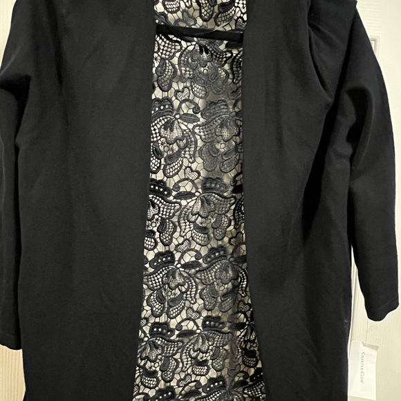 Charter Club Sweaters - Charter Club 3/4 Sleeve Black Lace Back Sweater